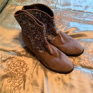 Sugar gray Sequin Ankle Booties